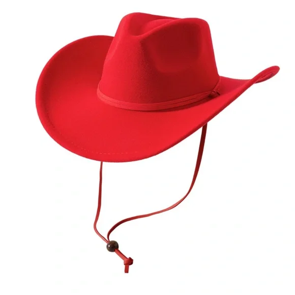 Classic Red Women's Cowboy Hat - Picture 3 of 5